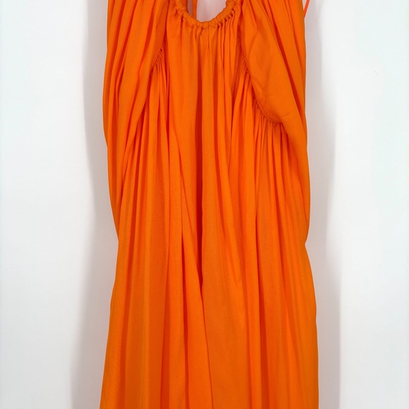Cult Gaia Sloane Orange Halter Maxi‎ Dress Sz Large Open Back Resort Beach - Picture 7 of 13